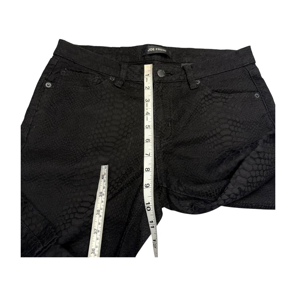 Joe Fresh Black Snake Embossed Low Rise Slim Jeans Size 4 - Picture 4 of 8